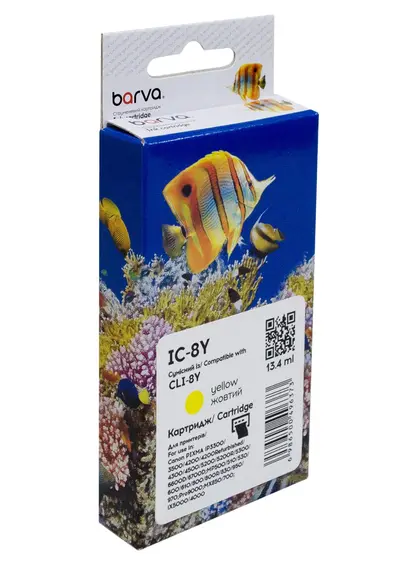 Картридж сумісний Canon CLI-8Y (0623B024) 490 арк, жовтий Barva (IC-8Y)