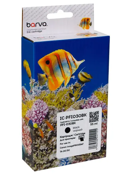 Картридж сумісний Canon PFI-030BK (3489C001) 55 мл, чорний Barva (IC-PFI030BK)