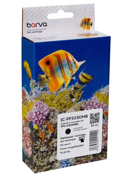 Картридж сумісний Canon PFI-030MBK (3488C001) 55 мл, матовий чорний Barva (IC-PFI030MB)