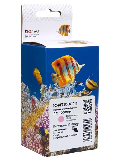 Картридж сумісний Canon PFI-1000PM (0551C001) 80 мл, фото пурпуровий Barva (IC-PFI1000PM) Картридж сумісний Canon PFI-1000PM (0551C001) 80 мл, фото пурпуровий Barva (IC-PFI1000PM)