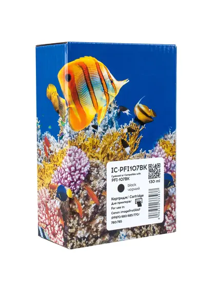 Картридж сумісний Canon PFI-107BK (6705B001) 130 мл, чорний Barva (IC-PFI107BK)
