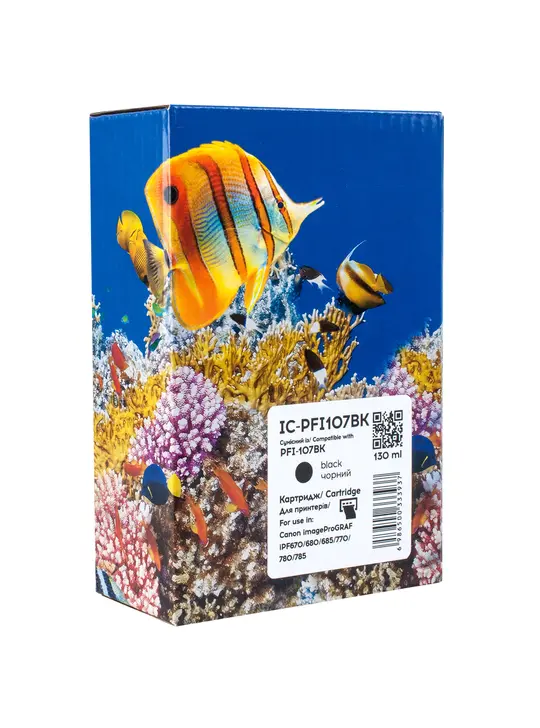 Картридж сумісний Canon PFI-107BK (6705B001) 130 мл, чорний Barva (IC-PFI107BK)