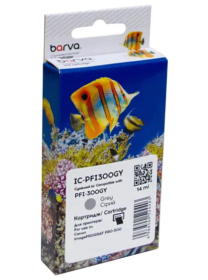 Картридж сумісний Canon PFI-300GY (4200C001) 236 арк, сірий Barva (IC-PFI300GY) Картридж сумісний Canon PFI-300GY (4200C001) 236 арк, сірий Barva (IC-PFI300GY)