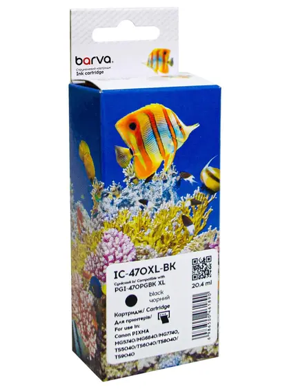 Картридж сумісний Canon PGI-470PGBK XL (0321C001) 500 арк, чорний Barva (IC-470XL-BK)