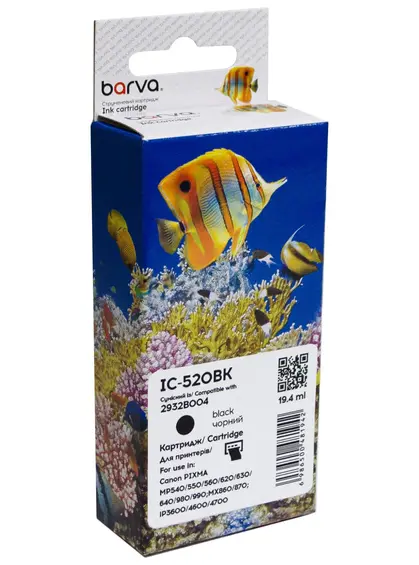 Картридж сумісний Canon PGI-520PGBK (2932B004) 400 арк, чорний Barva (IC-520BK) Картридж сумісний Canon PGI-520PGBK (2932B004) 400 арк, чорний Barva (IC-520BK)