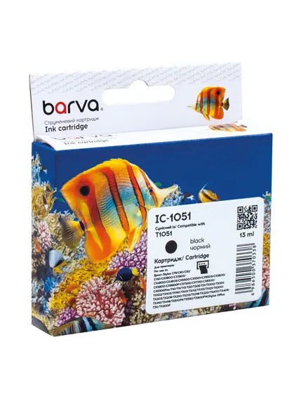 Картридж сумісний Epson T0731/T1051 (C13T10514A10) 490 арк, чорний Barva (IC-1051) Картридж сумісний Epson T0731/T1051 (C13T10514A10) 490 арк, чорний Barva (IC-1051)