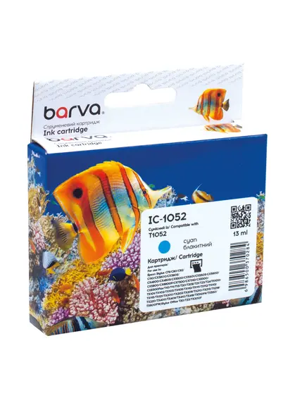 Картридж сумісний Epson T0732/T1052 (C13T10524A10) 360 арк, блакитний Barva (IC-1052) Картридж сумісний Epson T0732/T1052 (C13T10524A10) 360 арк, блакитний Barva (IC-1052)
