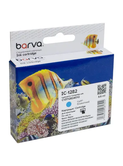 Картридж сумісний Epson T1282 (C13T12824011/C13T12824012) 260 арк, блакитний Barva (IC-1282)