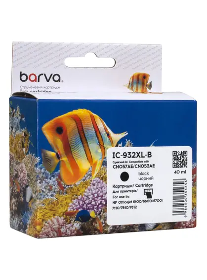 Картридж сумісний HP 932XL (CN053AE/CN057AE) 1000 арк, чорний Barva (IC-932XL-B)