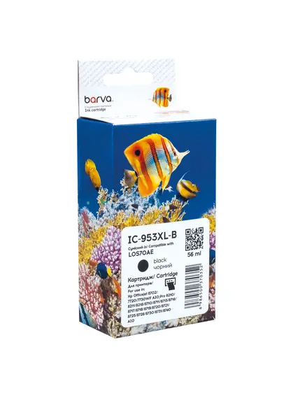 Картридж сумісний HP 953XL (L0S58AE/L0S70AE) 2000 арк, чорний Barva (IC-953XL-B)