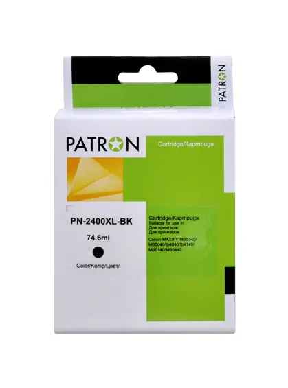 Картридж сумісний Canon PGI-2400BK XL (9257B001) 2500 арк, чорний Patron (PN-2400XL-BK) Картридж сумісний Canon PGI-2400BK XL (9257B001) 2500 арк, чорний Patron (PN-2400XL-BK)