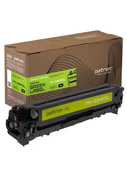 Картридж сумісний HP 128A (CE320A) Green Label, чорний Patron (PN-128AKGL) Картридж сумісний HP 128A (CE320A) Green Label, чорний Patron (PN-128AKGL)
