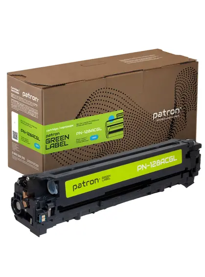Картридж сумісний HP 128A (CE321A) Green Label, блакитний Patron (PN-128ACGL)