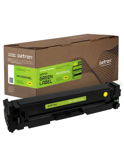 Картридж сумісний HP 201X (CF402X) жовтий Green Label Patron (PN-201XYGL)
