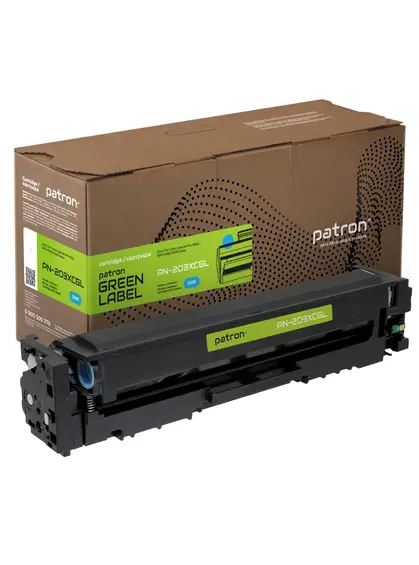 Картридж сумісний HP 203X (CF541X) блакитний Green Label Patron (PN-203XCGL) Картридж сумісний HP 203X (CF541X) блакитний Green Label Patron (PN-203XCGL)