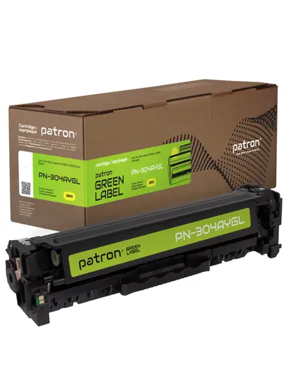 Картридж сумісний HP 304A (CC532A) Green Label, жовтий Patron (PN-304AYGL)