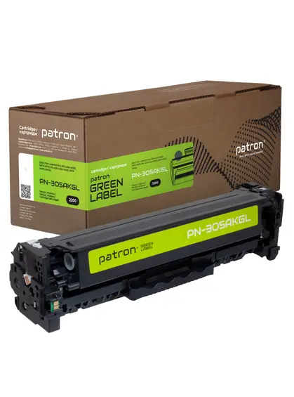 Картридж сумісний HP 305A (CE410A) чорний Green Label Patron (PN-305AKGL)