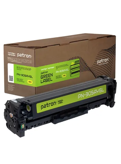 Картридж сумісний HP 305A (CE412A) жовтий Green Label Patron (PN-305AYGL) Картридж сумісний HP 305A (CE412A) жовтий Green Label Patron (PN-305AYGL)
