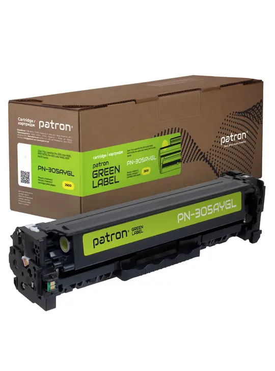 Картридж сумісний HP 305A (CE412A) жовтий Green Label Patron (PN-305AYGL)