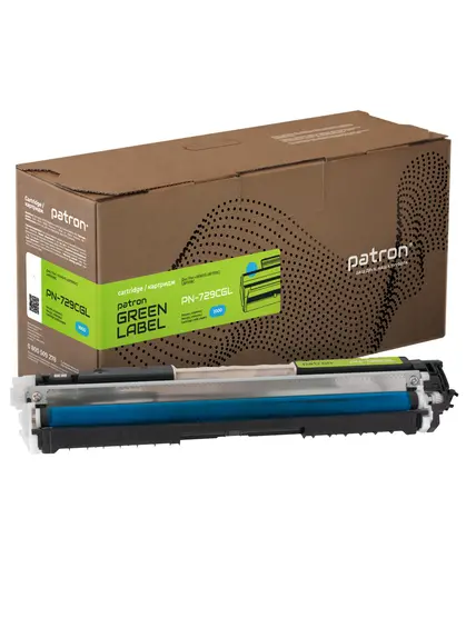 Тонер-картридж сумісний Canon 729 блакитний Green Label Patron (PN-729CGL)