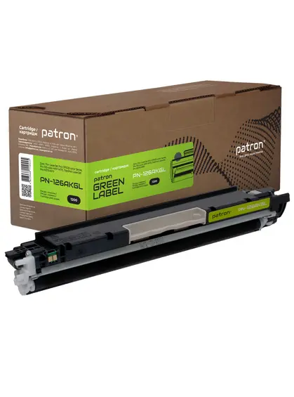 Тонер-картридж сумісний HP 126A (CE310A) Green Label, чорний Patron (PN-126AKGL)