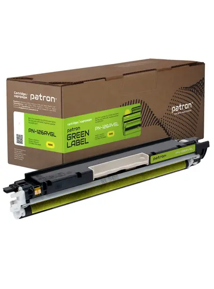 Тонер-картридж сумісний HP 126A (CE312A) Green Label, жовтий Patron (PN-126AYGL)