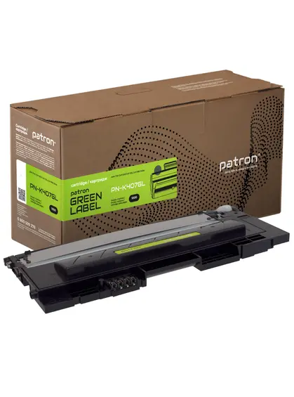 Тонер-картридж сумісний Samsung CLT-K407S чорний Green Label Patron (PN-K407GL) Тонер-картридж сумісний Samsung CLT-K407S чорний Green Label Patron (PN-K407GL)