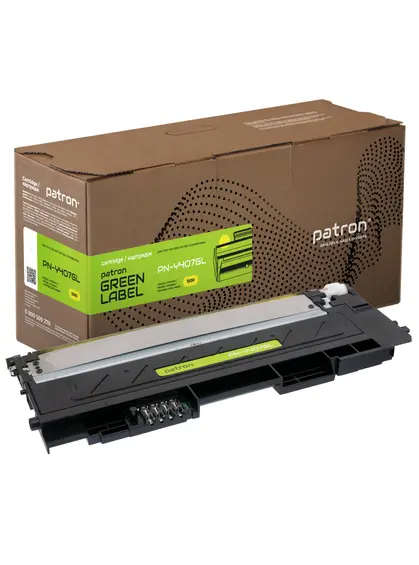 Тонер-картридж сумісний Samsung CLT-Y407S жовтий Green Label Patron (PN-Y407GL)