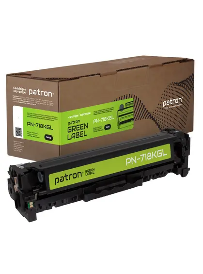Картридж сумісний Canon 718 чорний Green Label Patron (PN-718KGL)