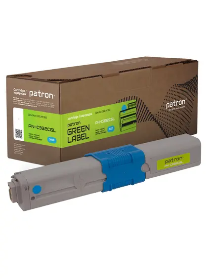 Тонер-картридж сумісний Oki 46508735 Green Label, блакитний Patron (PN-C332CGL) Тонер-картридж сумісний Oki 46508735 Green Label, блакитний Patron (PN-C332CGL)