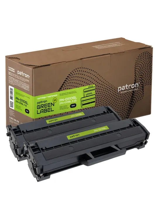 Картридж сумісний Samsung MLT-D111S (SL-M2020) подвійна упаковка Green Label Patron (PN-D111DGL)
