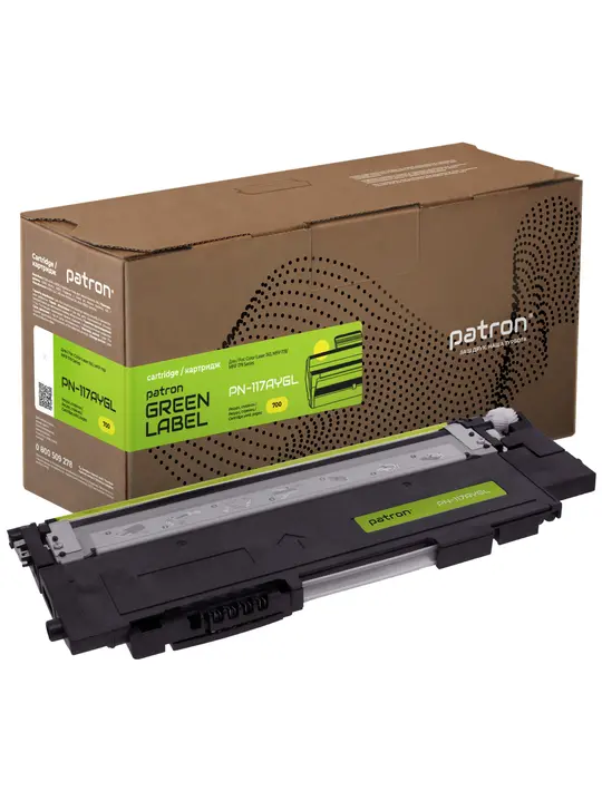 Тонер-картридж сумісний HP 117A (W2072A) жовтий Green Label Patron (PN-117AYGL)