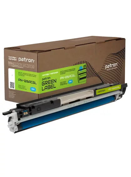Тонер-картридж сумісний HP 126A (CE311A) Green Label, блакитний Patron (PN-126ACGL)